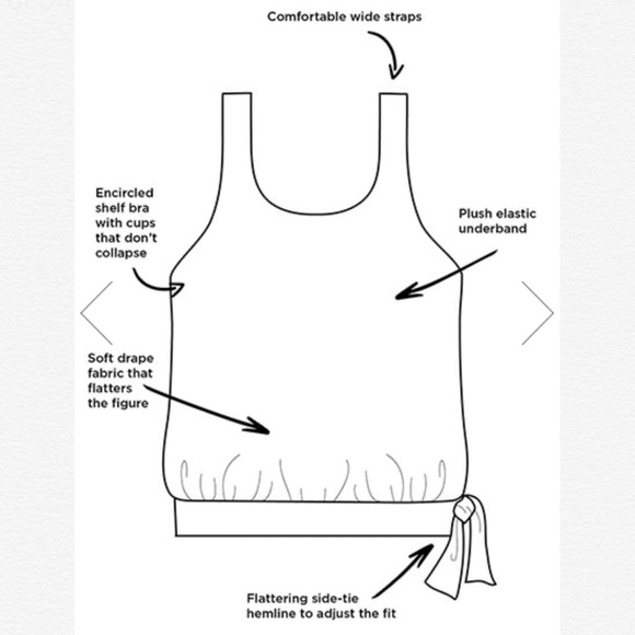 SIDE TIE BLOUSON TANKINI TOP - Picture 2 of 2